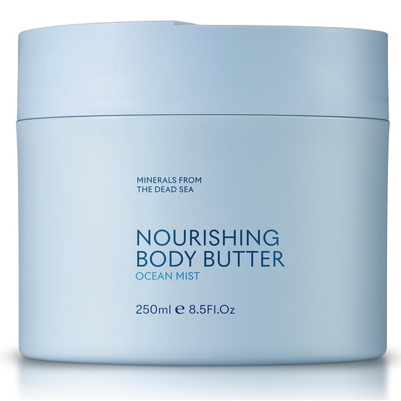MANTEQUILLA CORPORAL SEACRET OCEAN MIST: Crema hidratante corporal con manteca de karité y cacao, vitaminas E y C y minerales del Mar Muerto para todo tipo de piel, 8.5 FL. Niebla oceánica OZ