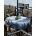 thumbnail image 2 of Boanket Outdoor Tablecloth with Umbrella Hole for Patio/Picnic/Party/Camping, Blue Mountain Peak Waterproof Table Cloth Round Cover Washable, Forest Tree Bird Fog Landscape (Dia 60"), 2 of 7