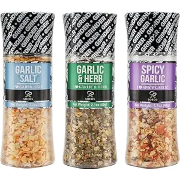 Soeos I Love Garlic Spice Seasoning Set of 3, 6.1 oz (173g)