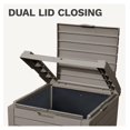 thumbnail image 4 of 38 Gallon Large Outdoor Trash Can, Waterproof Resin Hideaway Garbage Bin with Lid and Drip Tray, Outside Trash Bin for Porch, Backyard, Deck, Patio, Poolside, Easy to Clean, Taupe, 4 of 8