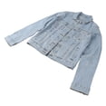 thumbnail image 2 of Chaqueta de mujer Nikou corte entallado cuello vuelto manga larga informal azul claro XL, 2 of 15