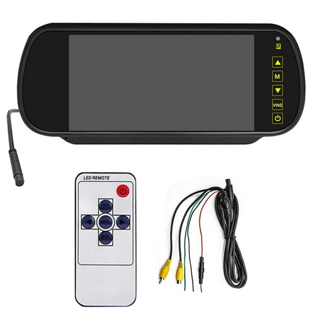 Pantalla AV Retrovisora de Alta 7 Pulgadas Pantalla Imagen Marcha Atrás Monitoreo Universal Vehículos 12/24 V (espejo Retrovisor 7 Pulgadas)