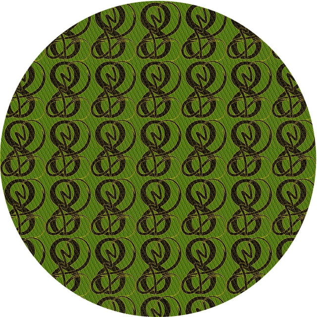 Ahgly Company Machine Washable Indoor Square Transitional Dark Forest Green Area Rugs, 3' Square