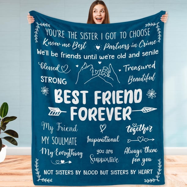 LHSHID Best Friend Birthday Gifts for Women Christmas Blanket for Bestfriend Bestie BFF Blanket Friendship Best Friends Woman Christmas Idea Gifts Blanket 60"x80"