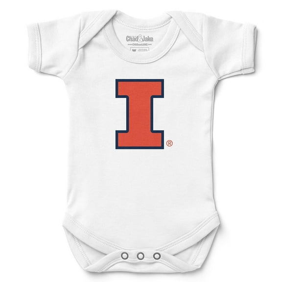 Newborn & Infant Chad & Jake White Illinois Fighting Illini Logo Bodysuit