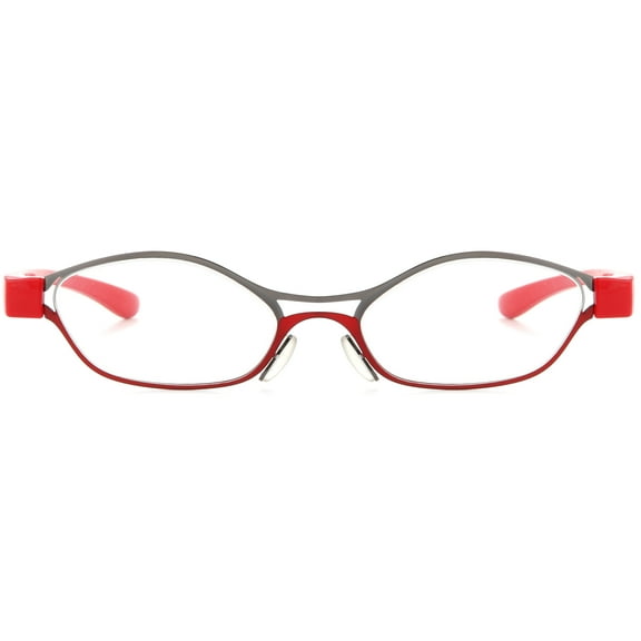2PACK Gabii HBM002 Metal Red Cateye Women's Reading Glasses W/Case  1.00