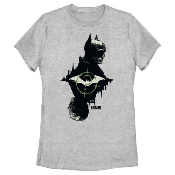 Women's The Batman Mirror Riddler Skyline  Graphic Tee Athletic Heather X Large