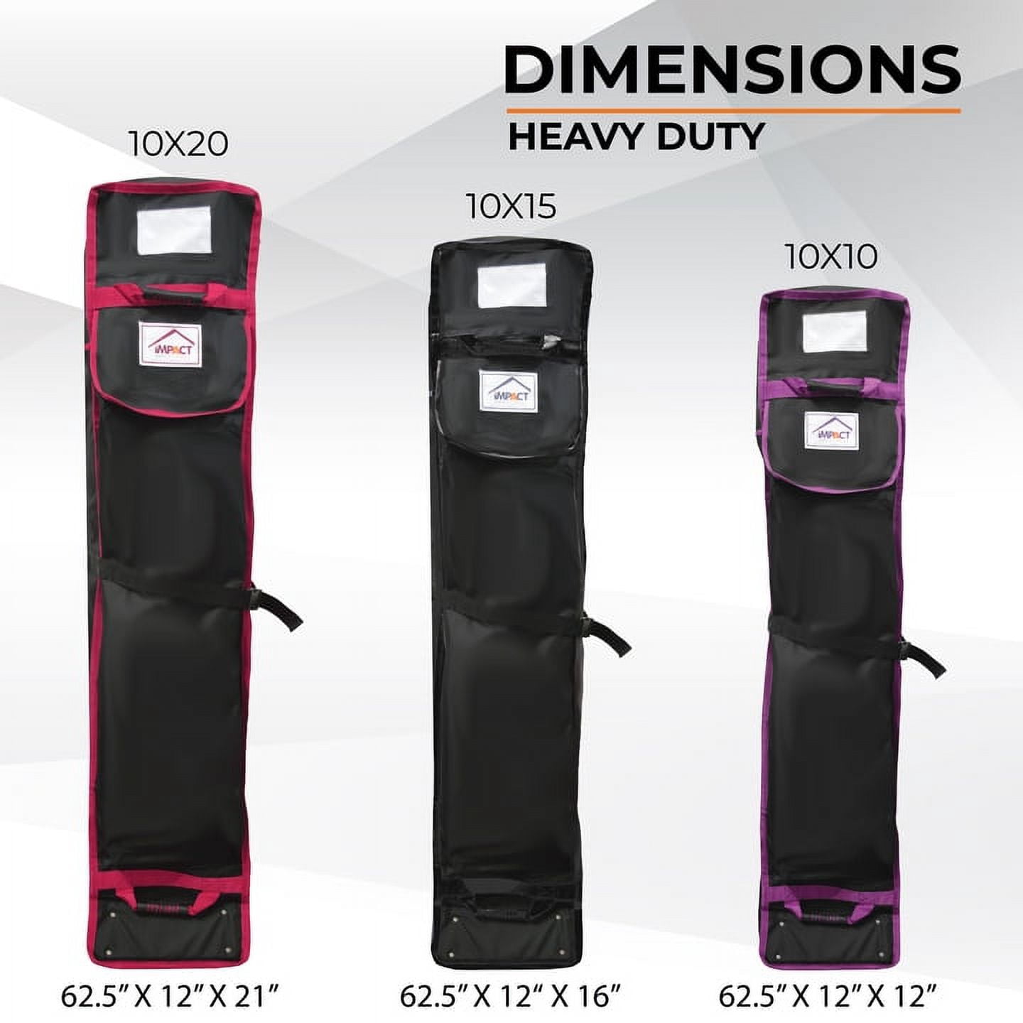 Impact Canopy 10x10 Heavy Duty XL Roller Bag for Pop Up Tent, Wheeled Storage Bag with Handles