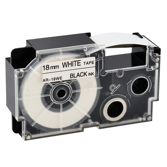 GREENCYCLE 1PK Black on White Label Tape Compatible for Casio XR18WE XR-18WE (18mm 3/4''x 8m 26ft) EZ Label Printer