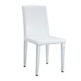 thumbnail image 3 of NYEESS Set of 4 White PU Dining Chairs with Silver Metal Legs, Modern Minimalist Style, 3 of 11