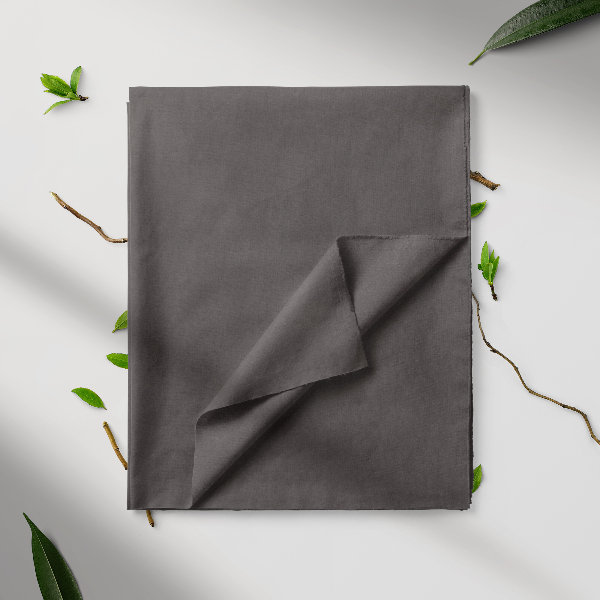 Mainstays 100% Cotton Double-Brushed Flannel Precut Fabric, Charcoal, 42 in x 1.5 yd