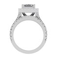 thumbnail image 3 of Wedding Ring Set for Women Asscher Cut Halo Rings Split Shank 14K White Gold (Moissanite Center), 3 of 5