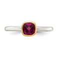 thumbnail image 4 of Finest Gold Sterling Silver with 14K Accent Rhodolite Garnet Ring, Size 8, 4 of 5