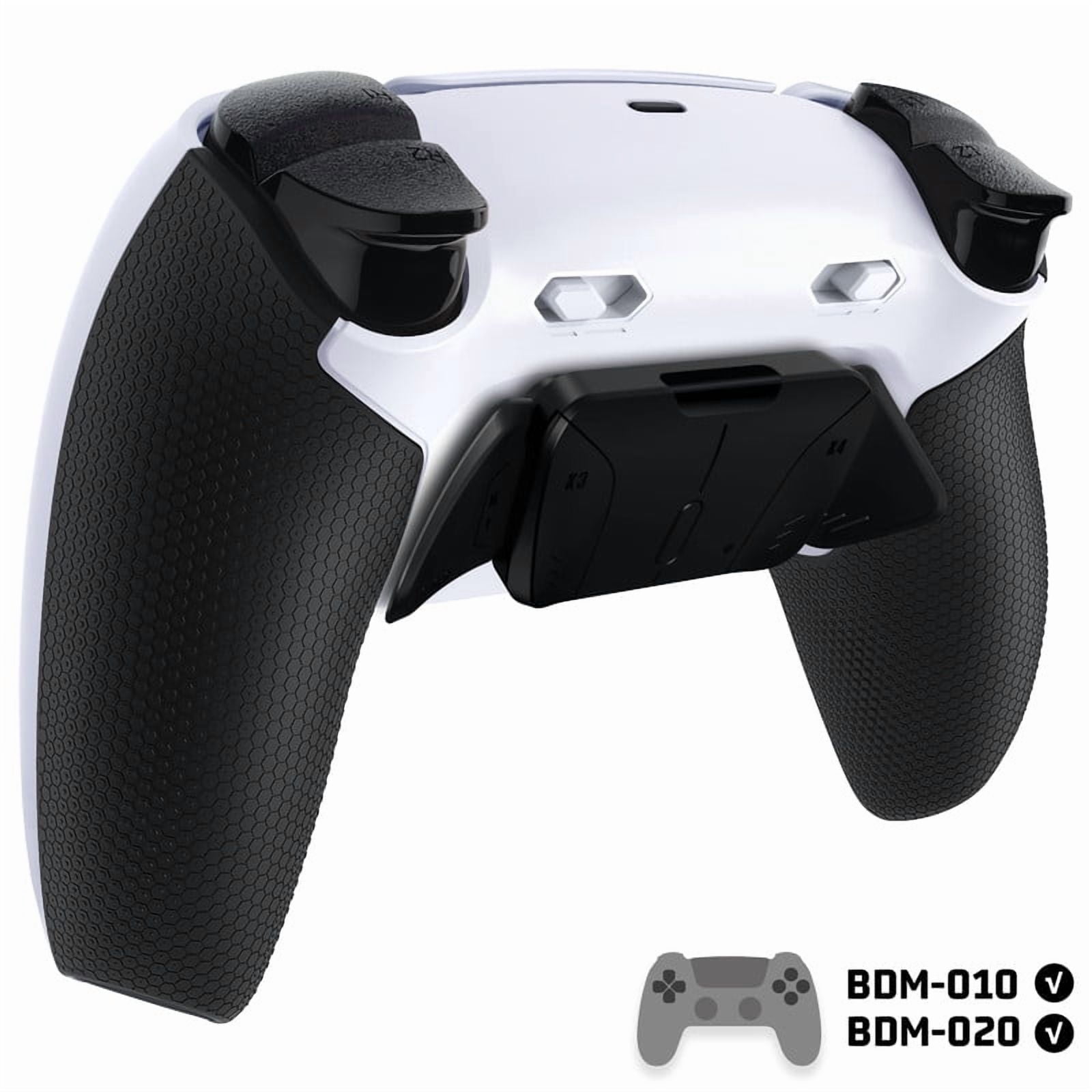 eXtremeRate RISE4 Plus MAX Back Paddles Kit with Clicky Trigger Stops & Rubberized Grip for PS5 Controller BDM-010 020, Black Remappable Back Buttons Kit for PS5 Controller - White Black