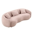 thumbnail image 6 of Kevinplus 93.6" Modern Curved Sofa with 3 Pillows 4-Seat Mid Century Cloud Sofa Boucle Fabric Couch for Bedroom Office Apartment (Pink), 6 of 8