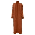 thumbnail image 4 of Ediodpoh Knitted Sweater Coat Long Cardigan Warm Winter Fashion Outerwear Casual Oversized Button Front Pocket Detail Cardigan Sweaters for Women Brown M, 4 of 5