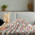 thumbnail image 3 of Hummingbird Soft Flannel Fleece Throw Blanket, Watercolor Effect Avian Animals Flying over Fresh Leafy Blossoms on Branches, Cozy Plush for Indoor and Outdoor Use, 60" x 80", Multicolor, by Ambesonne, 3 of 5