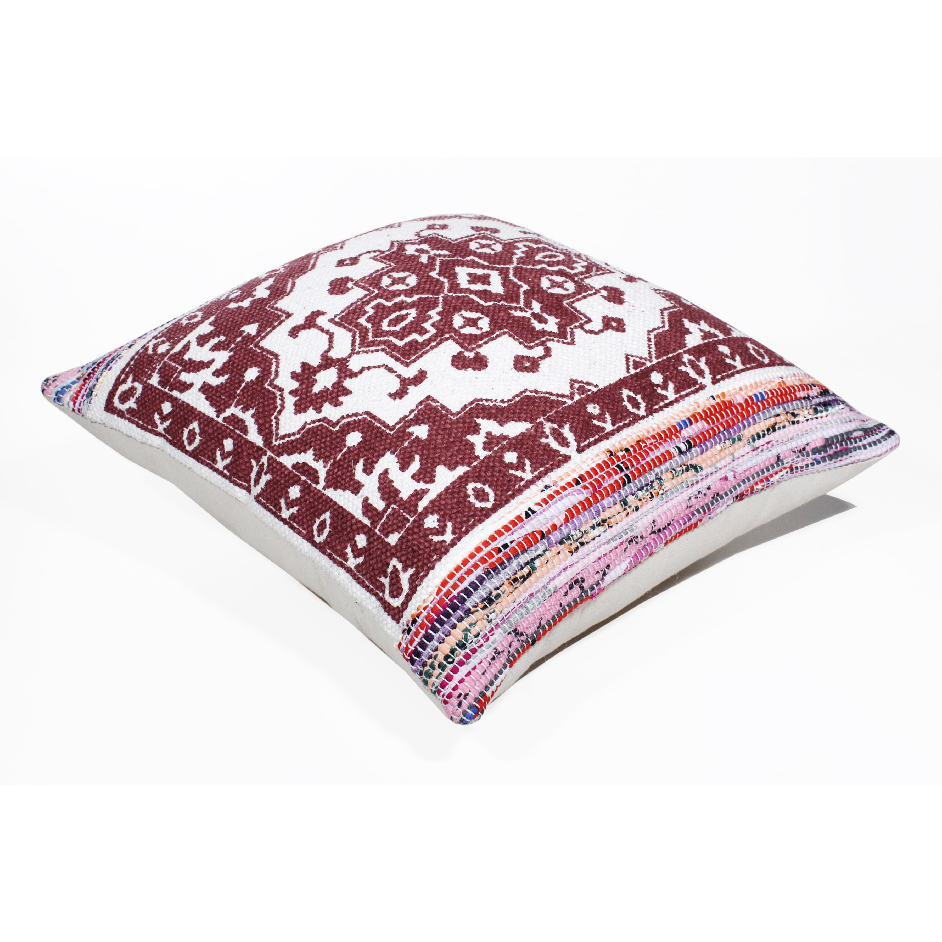 Ox Bay Indoor Boho Medallion Mosaic Throw Pillow , Red / White, 20" x 20"