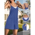 thumbnail image 2 of Anygrew Women's Summer Casual Loose Rompers Sleeveless Spaghetti Strap V Neck Short Jumpsuit with Pockets for Beach Vacation, 2 of 6
