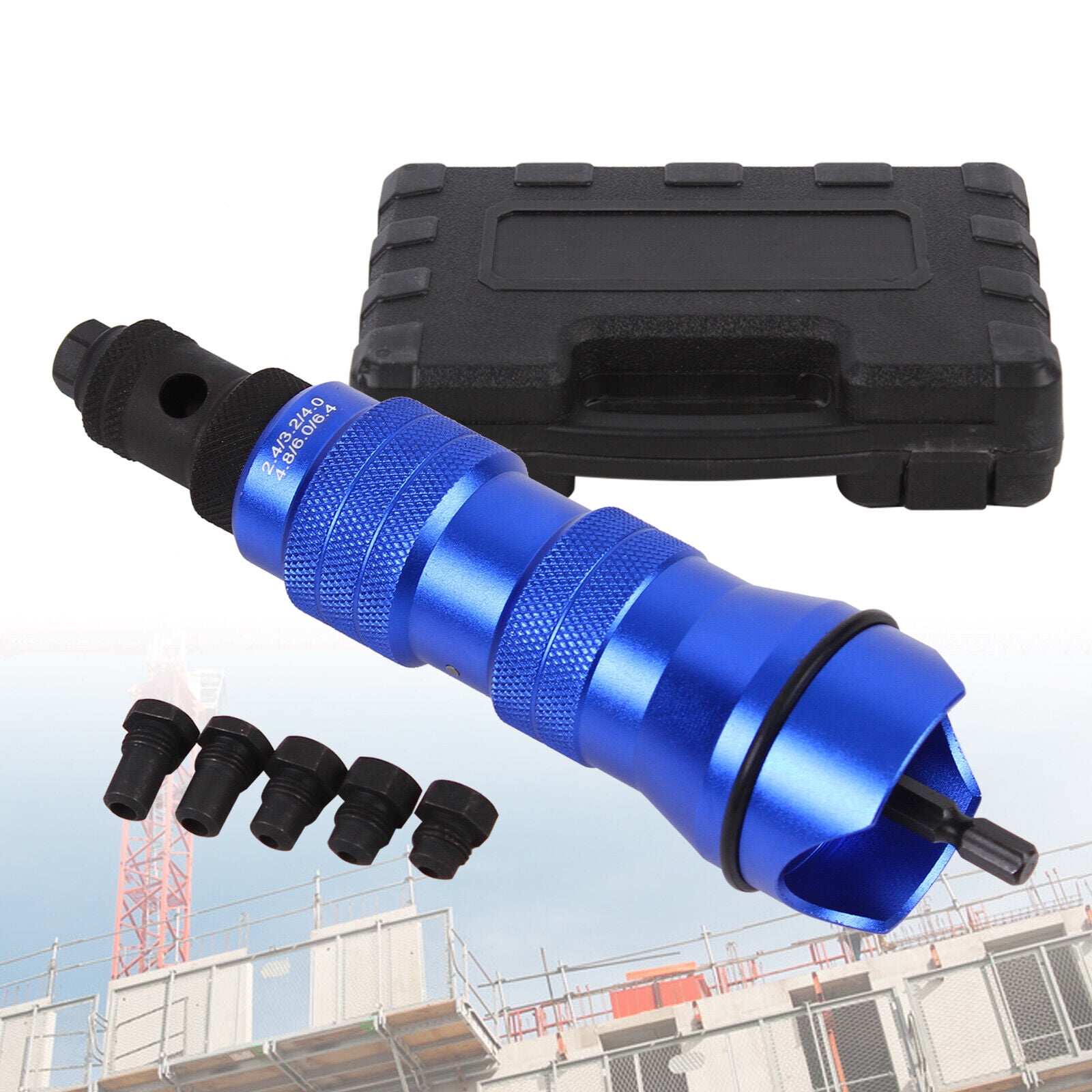 DENEST 2.46.4mm Blind Rivet Gun Blind Rivet Drill Adapter Fit Steel