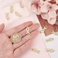 thumbnail image 3 of 10Pcs Ribbon Awareness Charms 18K Gold Plated Breast Cancer Hope Charm Pendants with Cubic Zirconia and Jump Rings, 3 of 9