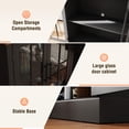 thumbnail image 2 of Sunmthink Farmhouse TV Stand with 36" Fireplace for TVs up to 100", Media Entertainment Center with Adjustable Shelves and Large Storage Cabinets, for Living Room, Black, 2 of 7