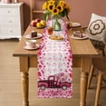 thumbnail image 2 of Valentine's Day Table Runner - 108 Inch Long Pink Romantic Truck Love Roses Red Plaid Cotton and Linen Blended Dress Scarves Farmhouse Table Runner for Kitchen Dining, Coffee Table, 13" x 108", 2 of 8