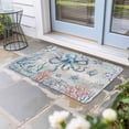 thumbnail image 2 of Coastal Octopus Doormat Outdoor Entrance 20"x31.5", Farmhouse Nautical Ocean Conch Coral Absorb Moisture Dirt Door Mats, Non-Slip Rubber Backing Floor Mats Indoor, Low-Profile Front Door Rugs, 2 of 9