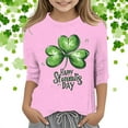 thumbnail image 2 of 2t Girls Long Sleeve Shirt Big Girls Clothes Size 16 Kids St. Paddy's Day Printed 3/4 Quarter Sleeve T Shirt Tops Peplum Casual, 2 of 4