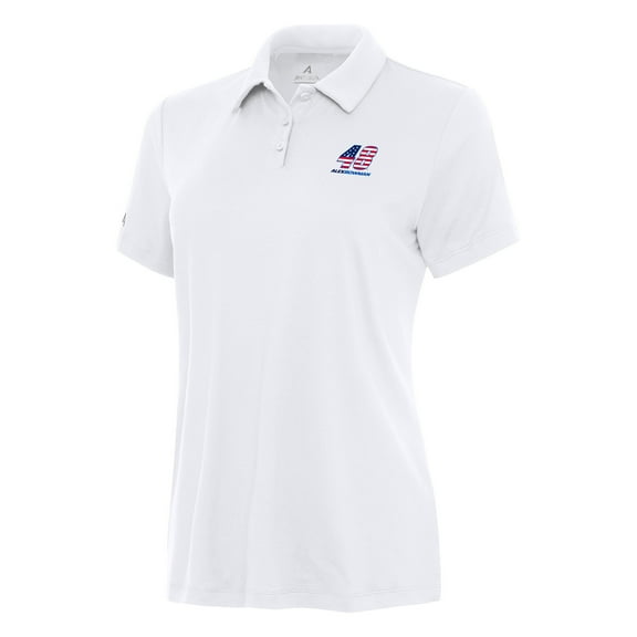 Women's Antigua White Alex Bowman Reprocess Polo