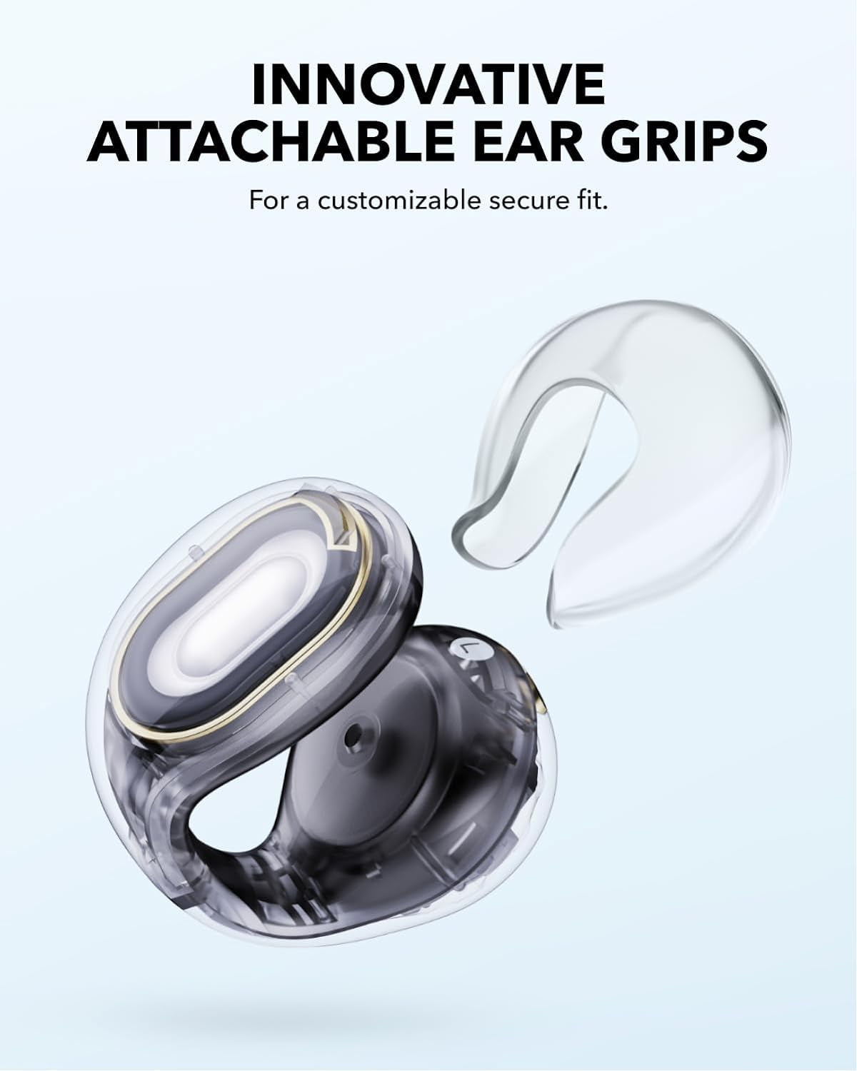 Soundcore C30i Open-Ear Earbuds, White, Clip-On, 30 Hours
