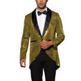 thumbnail image 1 of Tuxedo de lentejuelas INSPIRE CHIC para hombres con solapa de chal brillante, abrigo de fiesta de boda XL dorado, 1 of 5