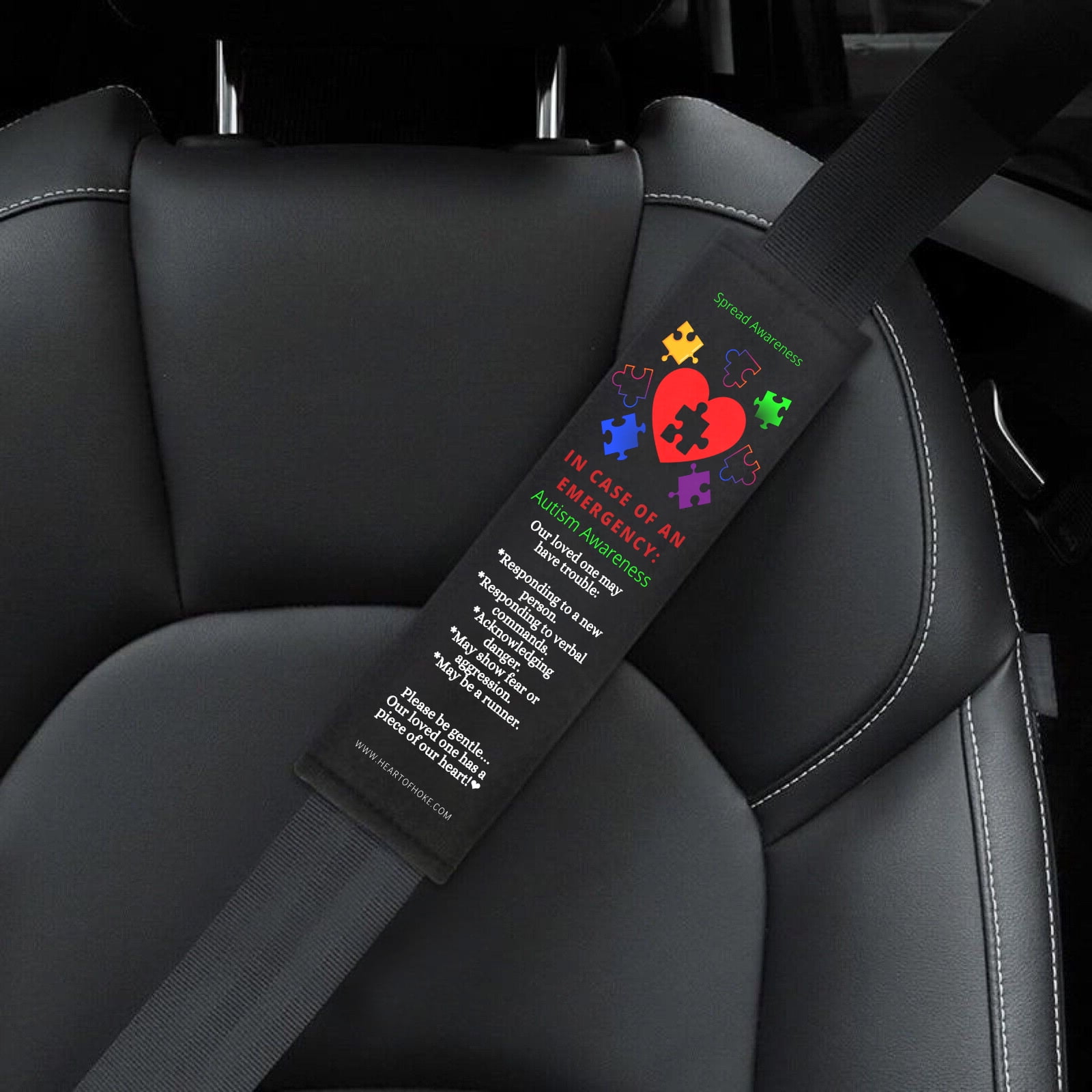 HeartOfFran Autism Awareness Emergency Medical Statement SeatBelt