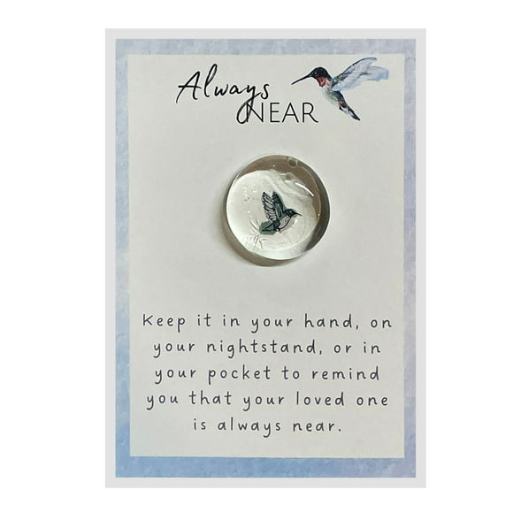Glass Gem Angelversary Remembrance Gift, Condolence for Grieving, Pocket-Sized, Encouraging Message, Comfort for Loss of Loved One
