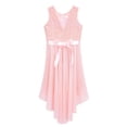 thumbnail image 6 of vastwit Flower Girls High Low Dress Kids Floral Lace Chiffon Sleeveless Wedding Bridesmaid Dress Pink 12, 6 of 7