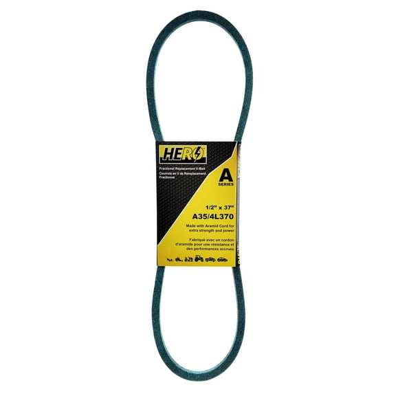 HERO® 1/2 inch x 37 inch Aramid Kevlar Lawn Mower Belt Replacement For Reference A35 4L370