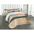 thumbnail image 3 of Ambesonne Lake Quilted Bedspread Set 3 Pcs, Sunset at Lake Tahoe USA, King Size, Salmon Green Ivory, 3 of 5