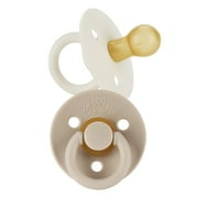 Itzy Ritzy Natural Rubber Infant Pacifiers; for Ages 0 - 6 Months; 2-Pack of Coconut & Toast