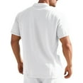 thumbnail image 4 of lcziwo Linen Shirts for Men Summer Casual Polo Shirt Short Sleeve Hippie Casual Beach T-Shirts Ofertas Hoy Liquidación White M, 4 of 9