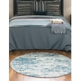 thumbnail image 4 of Unique Loom Oasis Collection Area Rug - Water (4' Round Blue/Navy Blue), 4 of 6