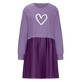 thumbnail image 4 of IROINNID Long Sleeve Dress for Women Over Sized Sweatshirt Dress Round-Neck Ladies Casual Dresses,Purple, 4 of 7