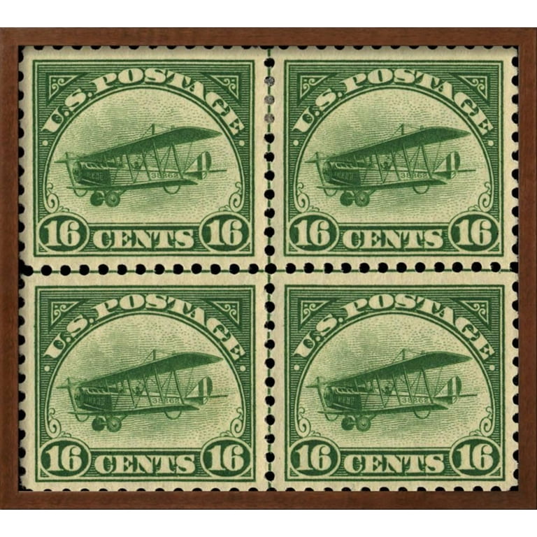 National Postal Museum 16Cent US Postage Stamps with the Image of a Plane,  Transportation Framed Art Print Wall Art Sold by Art.Com 