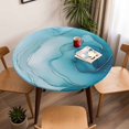 thumbnail image 5 of Abstract Light Blue Floral Elastic Fitted Round Table Cover Modern Art Waterproof Outdoor Tablecloth for Holiday Party, Picnic, Patio & Dining Fits Tables Up to 45"-54", 5 of 8