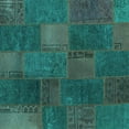 thumbnail image 1 of Ahgly Company Indoor Square Patchwork Turquoise Blue Transitional Area Rugs, 4' Square, 1 of 4