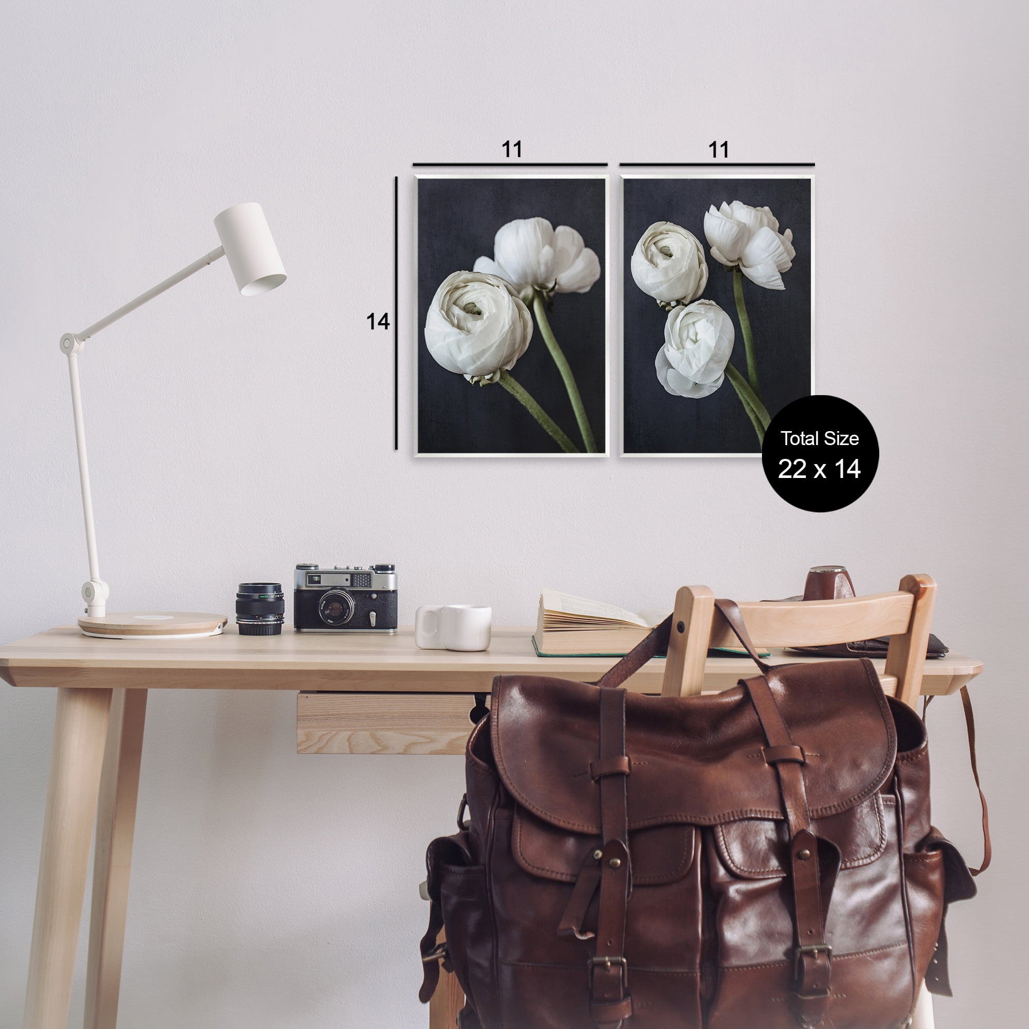 Stupell Industries Simple Black & White Peony Plants & Flowers Photography Unframed Art Print Wall Art, 11 x 14, Set of 2