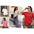 thumbnail image 6 of MOYIKO Oversized T Shirts for Women Half Sleeve Crewneck Loose Fit Tees Summer Tops with Pockets, 6 of 7