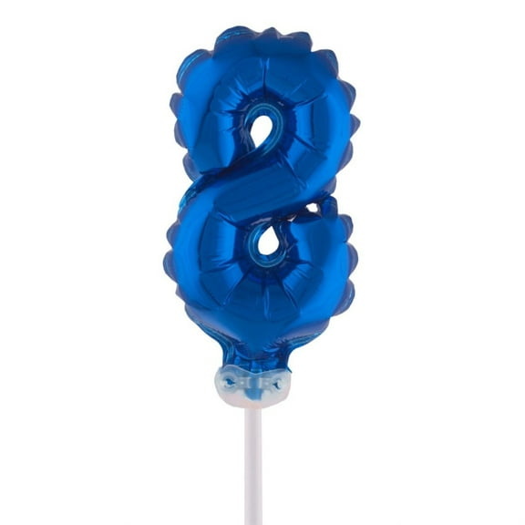 Balloon-Foil-Cake Topper-Number 8-5"-Blue