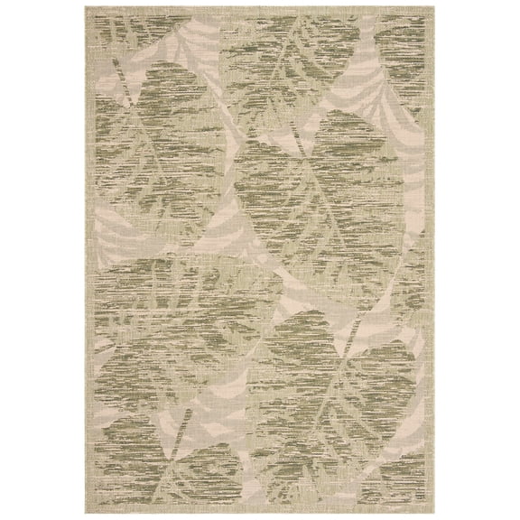 Safavieh Courtyard Seymor Botanical Indoor/Outdoor Area Rug, Green/Beige, 5'3" x 7'7"
