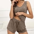 thumbnail image 7 of Yievot Pajama Set for Women Summer Sleeveless Tank Tops Pjs Sets 2 Piece Lounge Set Comfy Shorts Sleepwear, 7 of 7