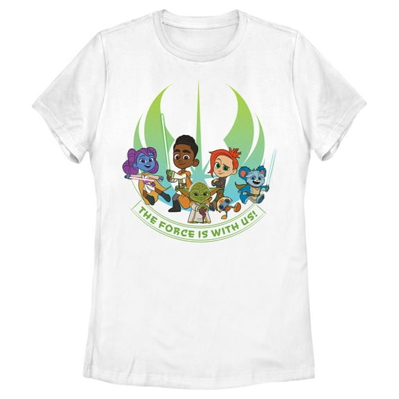 Women's Star Wars: Young Jedi Adventures The Force is With Us Graphic Tee White Small